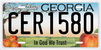 GA license plate CER1580