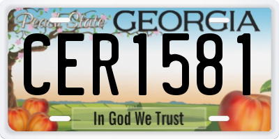 GA license plate CER1581
