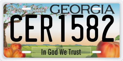 GA license plate CER1582