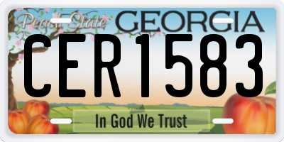 GA license plate CER1583
