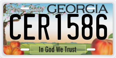 GA license plate CER1586
