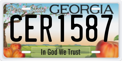 GA license plate CER1587