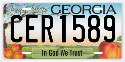 GA license plate CER1589