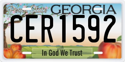 GA license plate CER1592