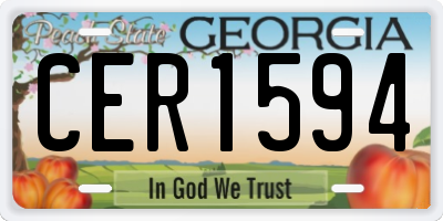 GA license plate CER1594