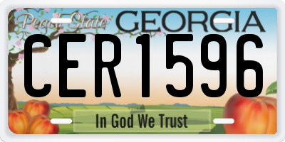 GA license plate CER1596