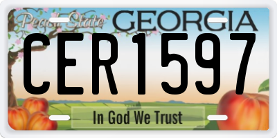 GA license plate CER1597