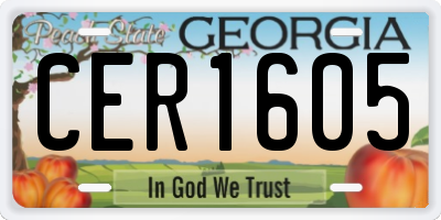 GA license plate CER1605