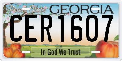 GA license plate CER1607