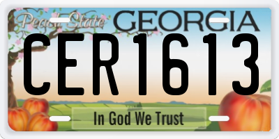 GA license plate CER1613