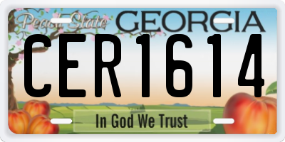 GA license plate CER1614