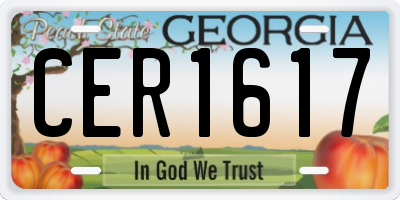 GA license plate CER1617