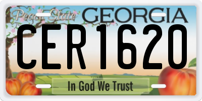 GA license plate CER1620