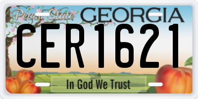 GA license plate CER1621