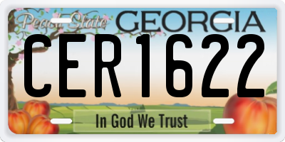 GA license plate CER1622