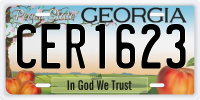 GA license plate CER1623