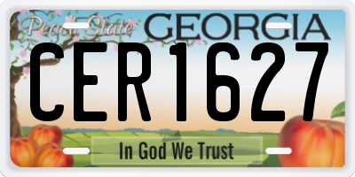 GA license plate CER1627