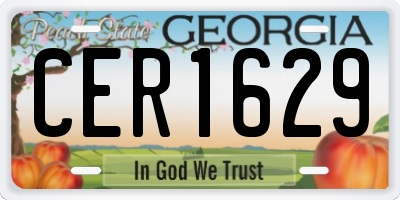 GA license plate CER1629