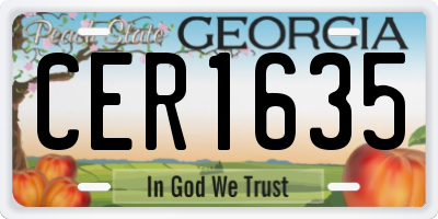 GA license plate CER1635