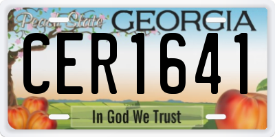 GA license plate CER1641
