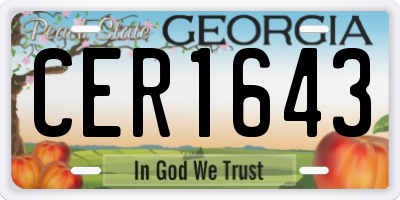 GA license plate CER1643
