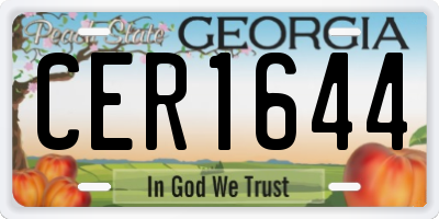 GA license plate CER1644