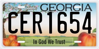 GA license plate CER1654