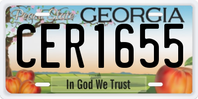 GA license plate CER1655