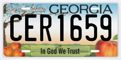 GA license plate CER1659