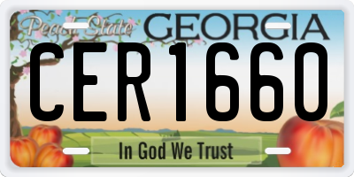 GA license plate CER1660