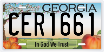 GA license plate CER1661