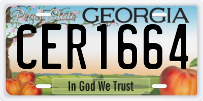 GA license plate CER1664