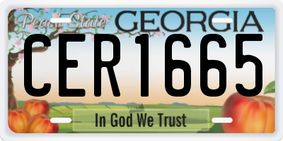 GA license plate CER1665