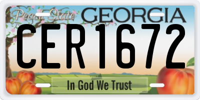GA license plate CER1672