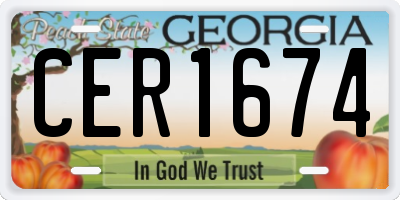 GA license plate CER1674