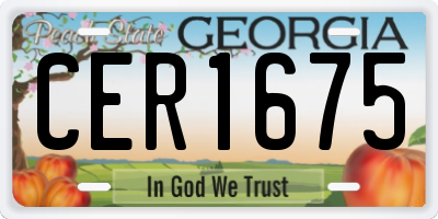 GA license plate CER1675