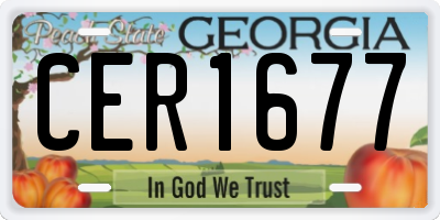 GA license plate CER1677