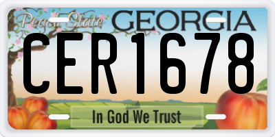 GA license plate CER1678