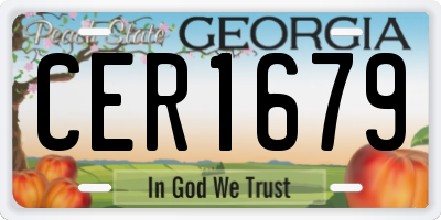 GA license plate CER1679