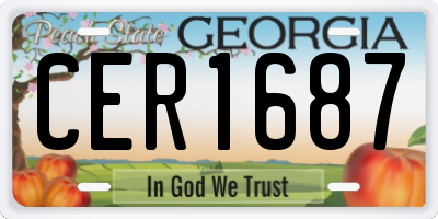 GA license plate CER1687