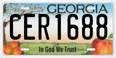GA license plate CER1688