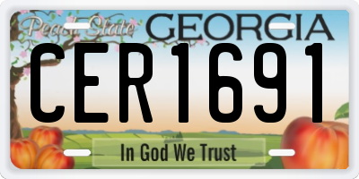 GA license plate CER1691