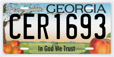 GA license plate CER1693