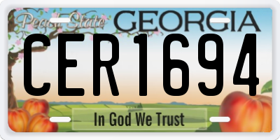 GA license plate CER1694