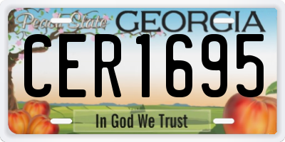 GA license plate CER1695