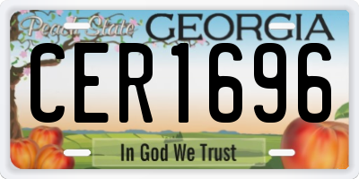 GA license plate CER1696