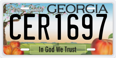 GA license plate CER1697