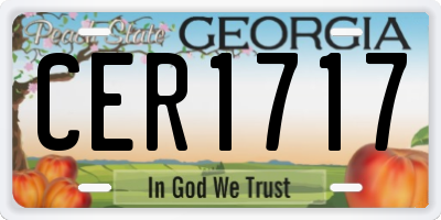 GA license plate CER1717