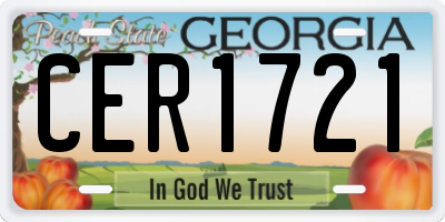 GA license plate CER1721