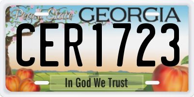 GA license plate CER1723